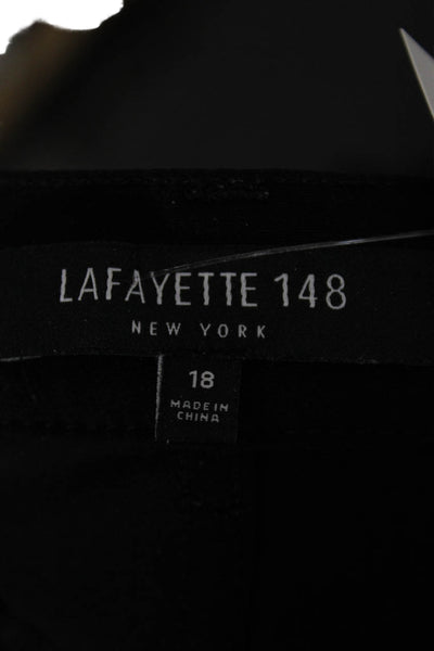 Lafayette 148 New York Womens Plus Ankle Pants Black Polyamide Button Size 18