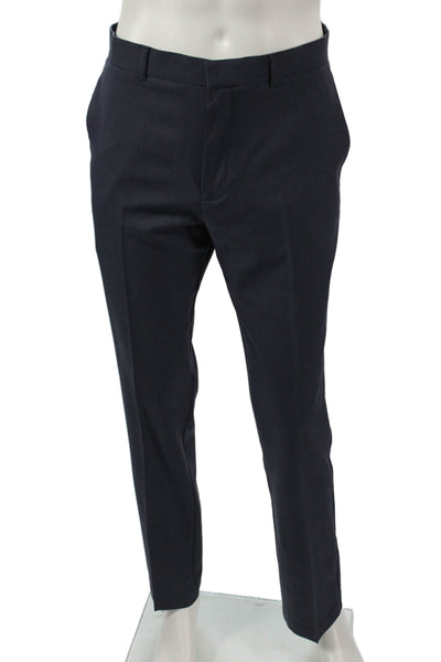 Perry Ellis Mens Dress Pants Blue Polyester Zip Size 32