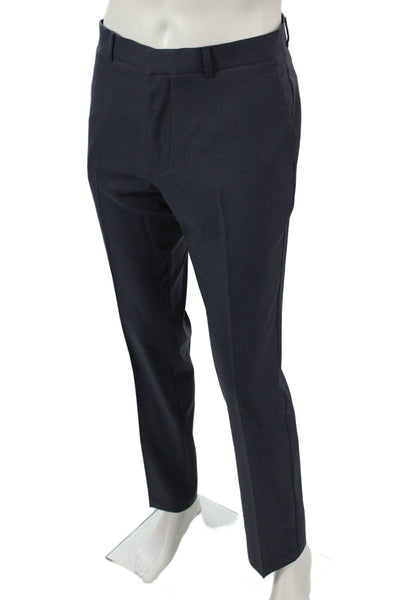 Perry Ellis Mens Dress Pants Blue Polyester Zip Size 32