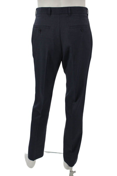 Perry Ellis Mens Dress Pants Blue Polyester Zip Size 32