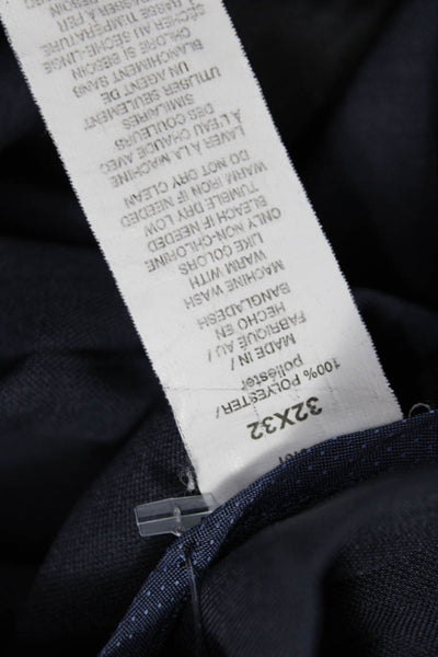 Perry Ellis Mens Dress Pants Blue Polyester Zip Size 32