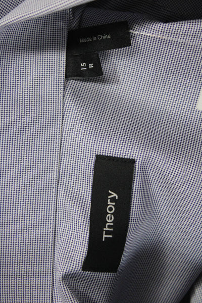 Theory Mens Collared Long Sleeve Button Down Shirt Gray Size 15
