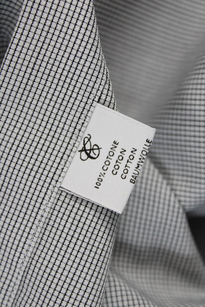 Canali Mens Cotton Collared Mini Geometric Print Button Down Gray Size 39