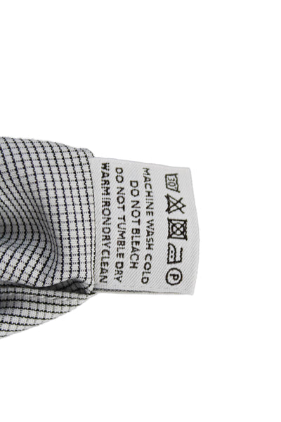 Canali Mens Cotton Collared Mini Geometric Print Button Down Gray Size 39