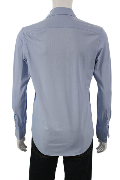 Zara Womens Collared Long Sleeve Button Down Shirt Blue Size M