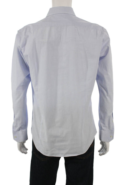 Roberto Cavalli Mens Geometric Print Button Down Shirt Blue Size 40