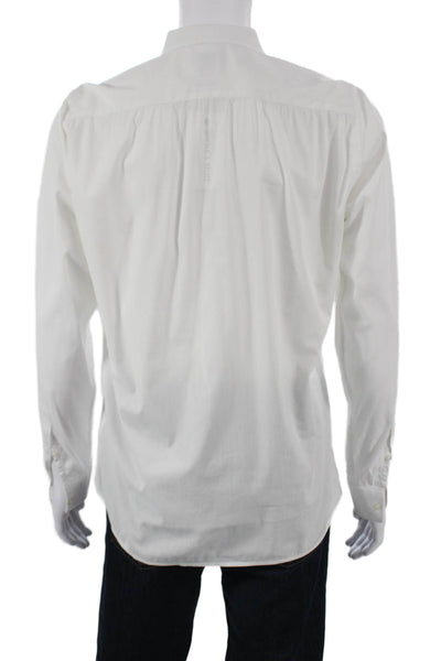 Zara Mens Cotton Collared Long Sleeve Button Down Shirt White Size M