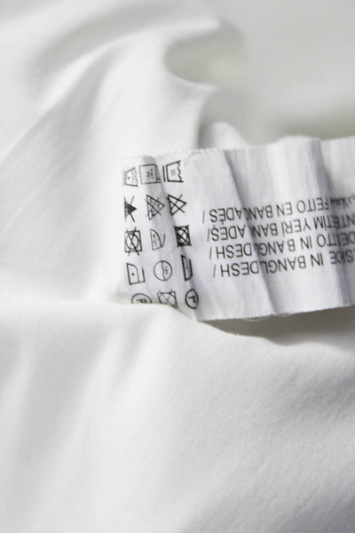 Zara Mens Cotton Collared Long Sleeve Button Down Shirt White Size M