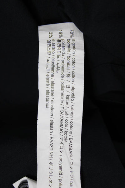 Zara Mens Cotton Collared Long Sleeve Button Down Solid Black Size M