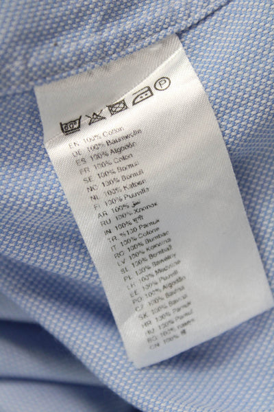 Eton Mens Cotton Collared Long Sleeve Button Down Shirt Blue Size 38