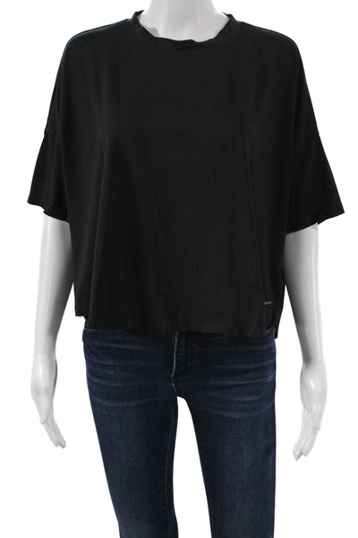 Nike Womens Basic Black Short Sleeve T-Shirt Round Neck Polyester Size M
