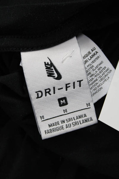 Nike Womens Basic Black Short Sleeve T-Shirt Round Neck Polyester Size M
