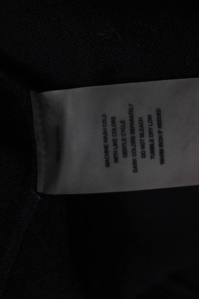 Margaret OLeary Women Cotton V-Neck Pullover Sweater Black Long Sleeve Size M