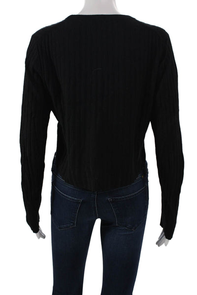 Babaton Womens Black Wool Crew Neck Pullover Sweater Long Sleeve Size L
