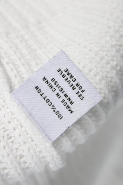 525 Womens Cotton V-Neck Cardigan White Long Sleeve Size M