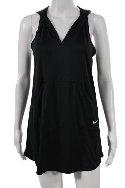 Nike Womens Tank Dress Black V Neck Sleeveless Above Knee Polyester Size XS