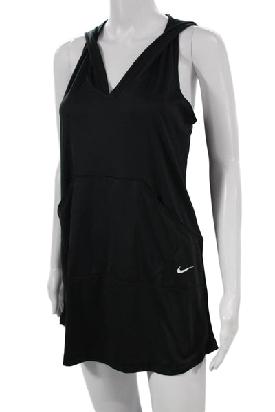 Nike Womens Tank Dress Black V Neck Sleeveless Above Knee Polyester Size XS
