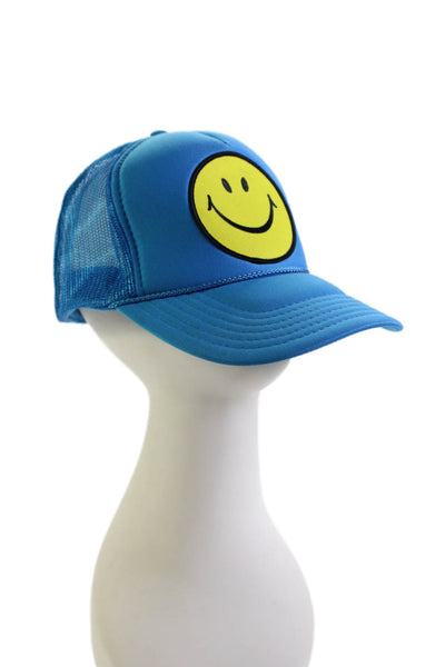 Aviator Nation Womens  Vintage Snap Back Trucker Hat Blue Yellow