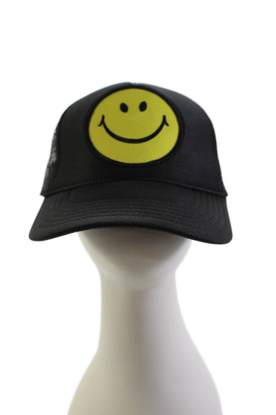Aviator Nation Womens  Vintage Snap Back Trucker Hat Black Yellow