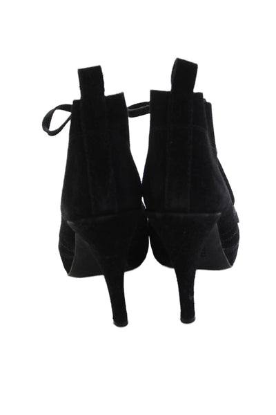Pedro Garcia Womens Suede Platform Lace Up Ankle Boots Black Size 39 9