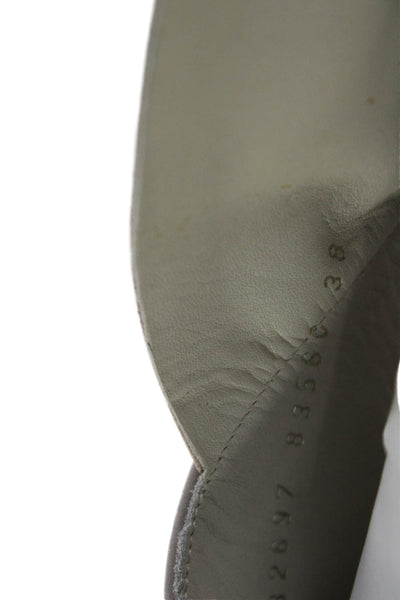 Coclico Womens Suede Open Toe Zip Block Heels Shoes Gray Size 8