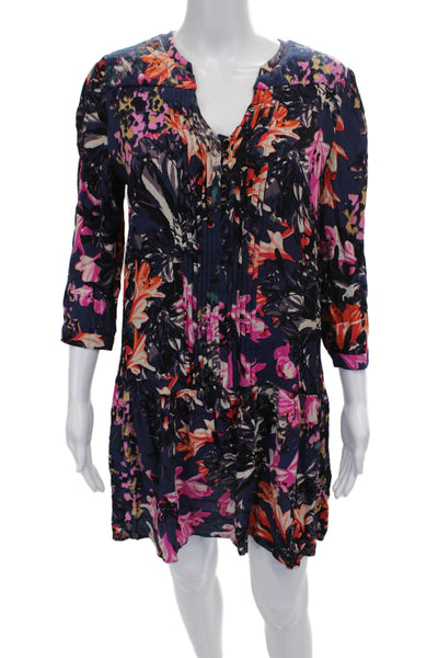 Maeve Anthropologie Women Shift Dress Multicolor V-Neck 3/4 Sleeve Size XS