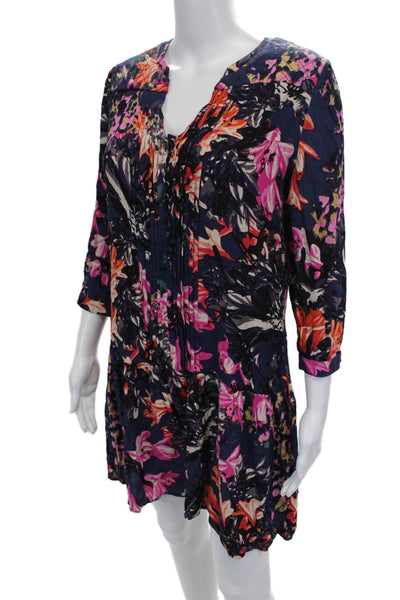 Maeve Anthropologie Women Shift Dress Multicolor V-Neck 3/4 Sleeve Size XS