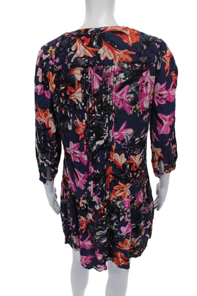 Maeve Anthropologie Women Shift Dress Multicolor V-Neck 3/4 Sleeve Size XS