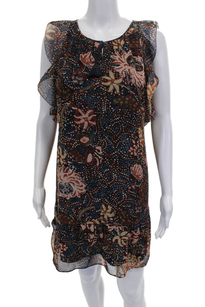 Madewell Women Multicolor Floral Shift Dress Short Sleeve Size XS