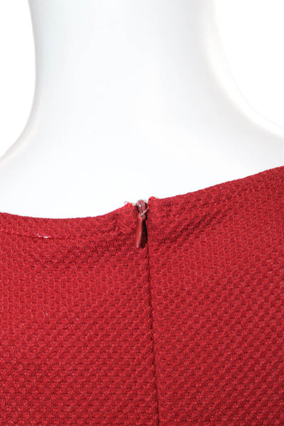Zara Women Red Sleeveless Jumpsuit Round Neck Zip Polyester Size S