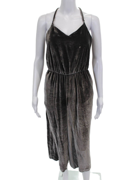 Madewell Womens Gray Halter Viscose Jumpsuit Zip Sleeveless Size 2