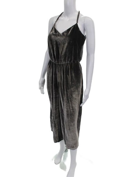 Madewell Womens Gray Halter Viscose Jumpsuit Zip Sleeveless Size 2