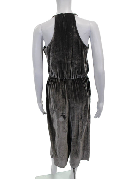 Madewell Womens Gray Halter Viscose Jumpsuit Zip Sleeveless Size 2