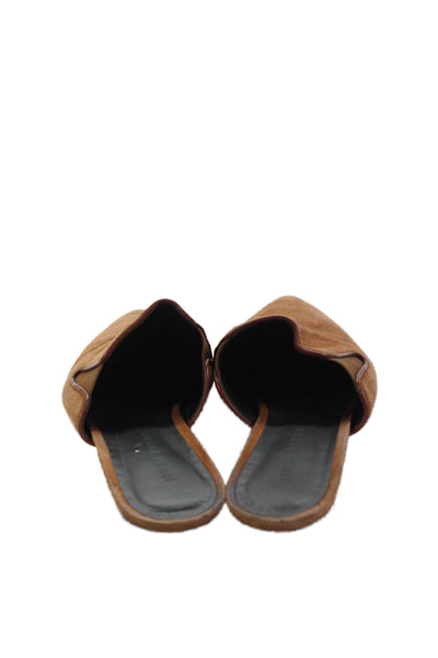 Jenni Kayne Womens Suede Pointed Toe Flats Mules Shoes Brown Size 7.5