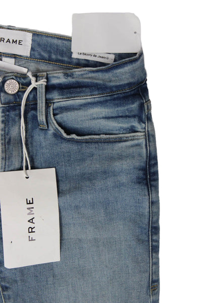 Frame Womens Skinny Jeans Blue Low Rise Cotton Inseam 29 Size 24
