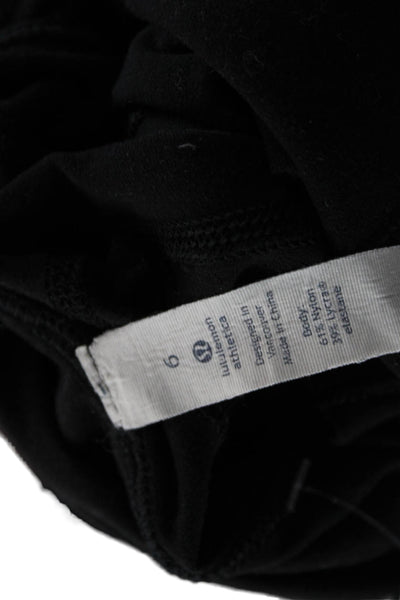 Lululemon Women Workout  Ankle Leggings Black Nylon Size 6