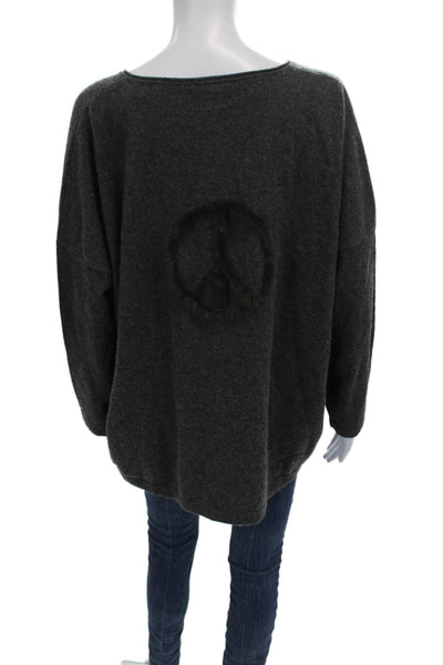 Max & Moi Women Pullover Cashmere V Neck Sweater Gray Size 36