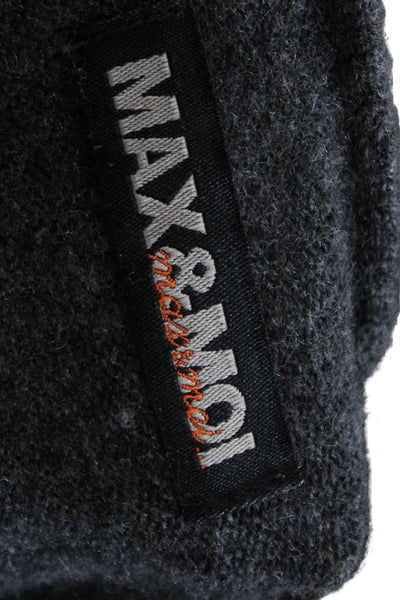 Max & Moi Women Pullover Cashmere V Neck Sweater Gray Size 36