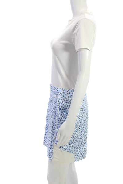 Belyn Key Women Athletic Blue Geometric Polyester Pull On Skort Size S