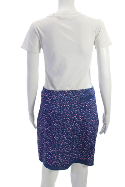 Peter Millar Women Wrap Skirt Blue Floral Polyester Short Size S
