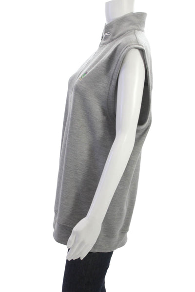 Kjus Mens Sleeveless Mock Neck Zip Vest Gray Polyester Fall Size L