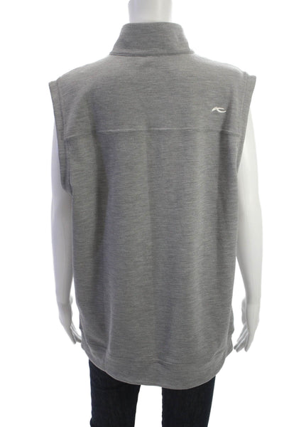 Kjus Mens Sleeveless Mock Neck Zip Vest Gray Polyester Fall Size L