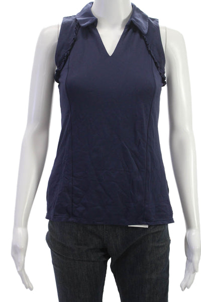 Lily Pulitzer Womens Blue Sleeveless Collared Polo Top Nylon Size XS