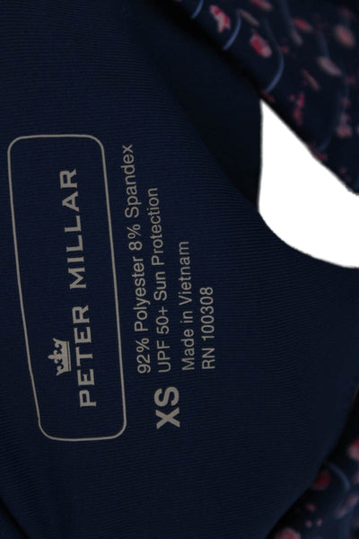 Peter Millar Womens Basic Polo Sleeveless Floral Collared Blue Size XS