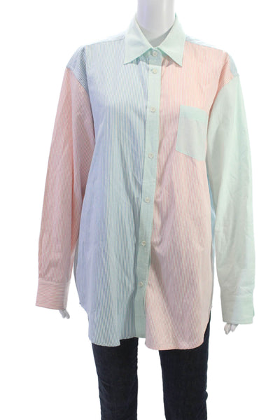 Solid & Striped Womens Button Up Multicolor Top Long Sleeve Size M