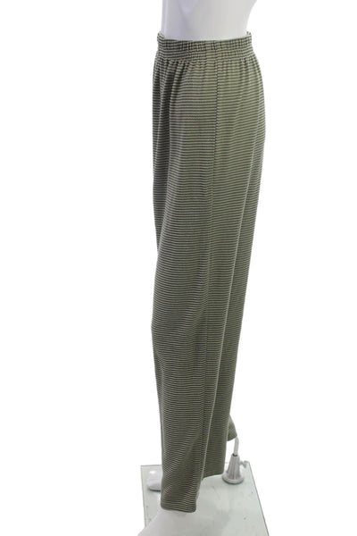Dazy Women Green Striped Polyester Sweatpants Pull On Size S