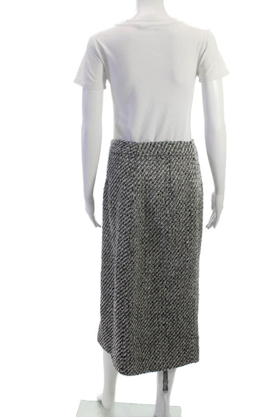 Dazy Womens Pencil Skirt Black Herringbone Polyester Long Zip Size L