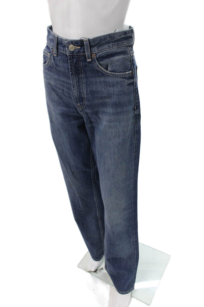 Zara Women Wide Leg Jeans Blue High Rise Denim Size 36