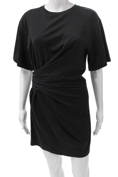 Frame Womens T Shirt Dress Black Organic Cotton Crew Neck Short Sleeve Size XS