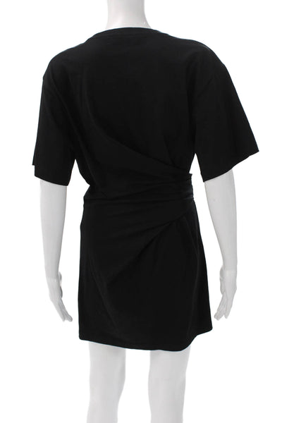 Frame Womens T Shirt Dress Black Organic Cotton Crew Neck Short Sleeve Size XS